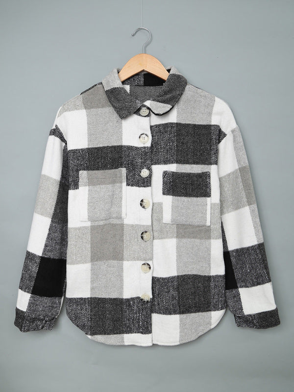 Plaid Jackets- Fall- Winter Plaid Jacket - Shirt Shacket- - Pekosa Women Clothing