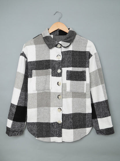 Plaid Jackets- Fall- Winter Plaid Jacket - Shirt Shacket- - Pekosa Women Clothing