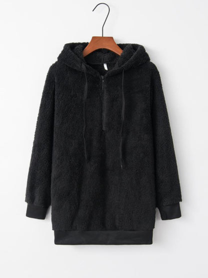 Plush Sweatshirts- Winter Teddy Plush Fleece Hoodie Sweatshirt- - Pekosa Women Clothing