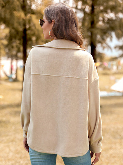 Polar Jackets- Comfy Fall Winter Shirt Jacket - Polar Shacket- - Pekosa Women Clothing