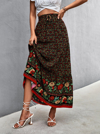 Skirt- Boho Chic Casual Floral Maxi Skirt for Women- - Pekosa Women Clothing