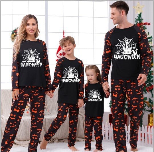 Sleepwear Set- Family Halloween Sleepwear 2 Piece Spooky Pajamas- Pattern3- Pekosa Women Clothing