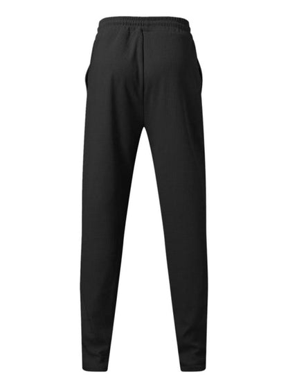 Sport Outfits- Long Sleeve Zip-Up T-Shirt and Pencil Pants in Cotton Blend for Men- - Pekosa Women Clothing