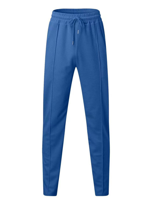 Sport Outfits- Long Sleeve Zip-Up T-Shirt and Pencil Pants in Cotton Blend for Men- - Pekosa Women Clothing