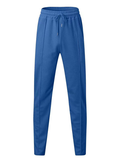 Sport Outfits- Long Sleeve Zip-Up T-Shirt and Pencil Pants in Cotton Blend for Men- - Pekosa Women Clothing