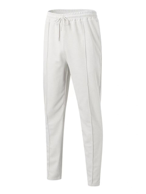 Sport Outfits- Long Sleeve Zip-Up T-Shirt and Pencil Pants in Cotton Blend for Men- - Pekosa Women Clothing