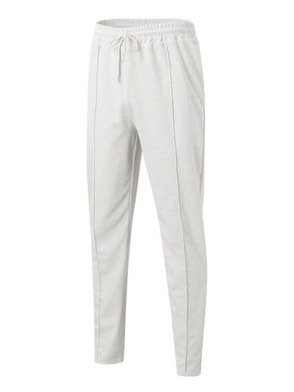 Sport Outfits- Long Sleeve Zip-Up T-Shirt and Pencil Pants in Cotton Blend for Men- - Pekosa Women Clothing