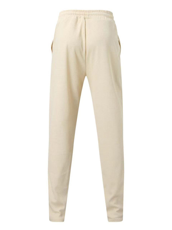 Sport Outfits- Long Sleeve Zip-Up T-Shirt and Pencil Pants in Cotton Blend for Men- - Pekosa Women Clothing