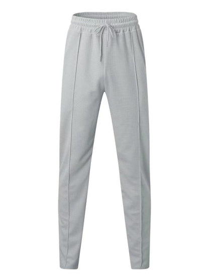 Sport Outfits- Long Sleeve Zip-Up T-Shirt and Pencil Pants in Cotton Blend for Men- - Pekosa Women Clothing