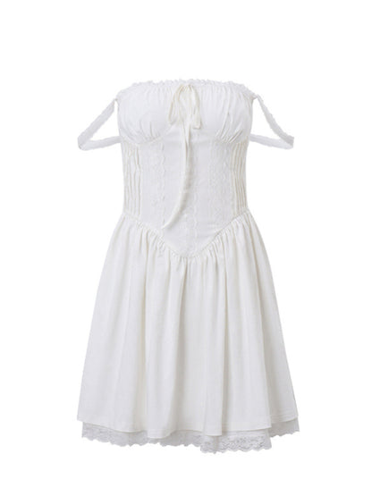 Summer Dresses- Romantic Solid Cami Dress for Boho Gatherings- - Pekosa Women Clothing