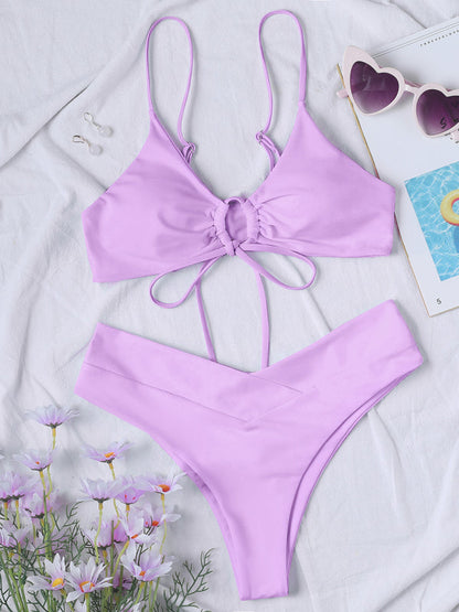 Swimwear- Leisure Bliss: 2 Piece Bikini Set - Stylish Swimwear for Women- - Pekosa Women Clothing