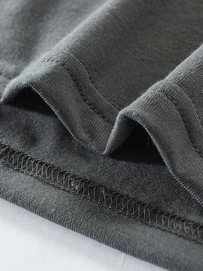 T-Shirts- Cotton Blend Men's Henley Neck Long Sleeve Tee with Buttons- - Pekosa Women Clothing