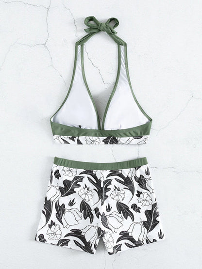 Tankini Set- Tropical Romance: Two Piece Tankini Set for a Dreamy Summer- - Pekosa Women Clothing